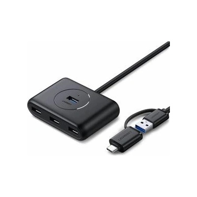 UGREEN HUB USB 3.0 + USB-C 3.1 UGREEN 4-portowy, OTG (czarny)