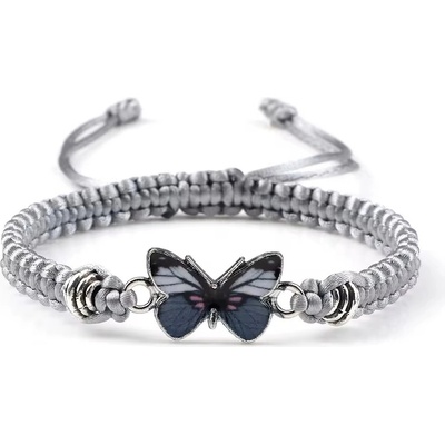 Gaira náramek Šedý motýlek 3124 černá