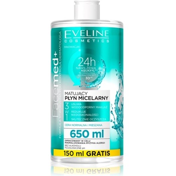 Eveline Cosmetics FaceMed+ матираща мицеларна вода 650ml
