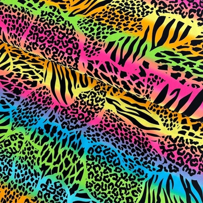 Plavkovina vzorovaná - Rainbow animal print