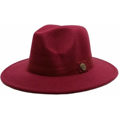 Pánsky fedora klobúk elegantný plstený model bordový