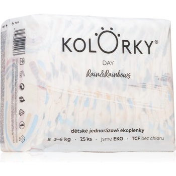 Kolorky Day Rain&Rainbow еднократни ЕКО пелени размер S 3-6 Kg 25 бр