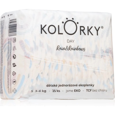 Kolorky Day Rain&Rainbow еднократни ЕКО пелени размер S 3-6 Kg 25 бр