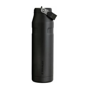 STANLEY 1913 Flip Straw Drinking Bottle with Straw 1.06L - Thermal Mug Cools for 17 Hours - Ice Cold for 4 Days - BPA Free - Leakproof - For Drink Holders - Dishwasher Safe - Black - 100000108013