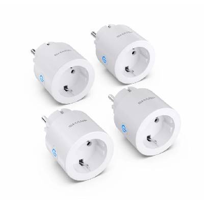 Аксесоар Sharp SGPH01EW4P - WiFi Smart Plug - 4 pack, 802.11 b/g/n (2.4GHz), Child Protection, Google Assistant, Alexa, White (SG-PH01EW-4P)