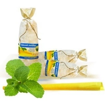 Hoxi Tělové svíce s Meduňkou v plátěném pytlíku 10 ks