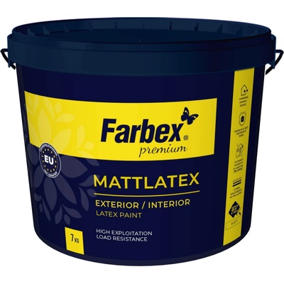 Mattlatex Farbex Latexová omyvatelná barva na zeď 7 Kg
