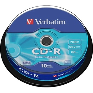Verbatim Оптичен носител CD-R, 700MB, Verbatim, 52x, 10 бр (2065100060)