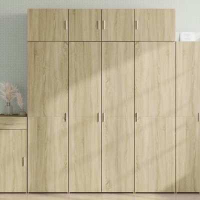 vidaXL Шкаф за съхранение, дъб сонома, 80x42, 5x225 см, инженерно дърво (3281352)
