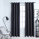 vidaXL Затъмняващи завеси с метални халки, 2 бр, антрацит, 140x175 см (134458)