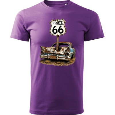 Maverprint tričko Route 66 Zabudnutý americký veterán Fialová