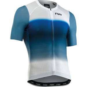 Northwave Мъжка фланелка с къс ръкав за колоездене Northwave Blade Air Jersey Short Sleeve Cycling jersey - White / Blue - размер XXL (056-3720-0416)