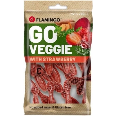 FLAMINGO Go Veggie kartáčky s jahodami 15 ks 120 g