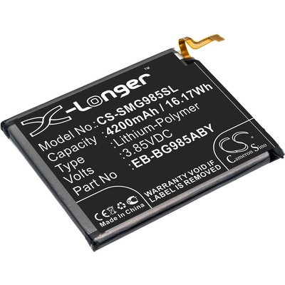 Cameron Sino Батерия за Samsung Galaxy S20 Plus, Sc-52a, Sgh-N805 и други, 4200 mAh, Li-Ion (CS-SMG985SL)