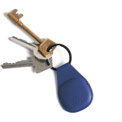 Mujjo Висококачествен ключодържател от естествена кожа за Apple AirTag - Mujjo Canopy AirTag Keychain (син) (MUJJO-KY-001-BL)