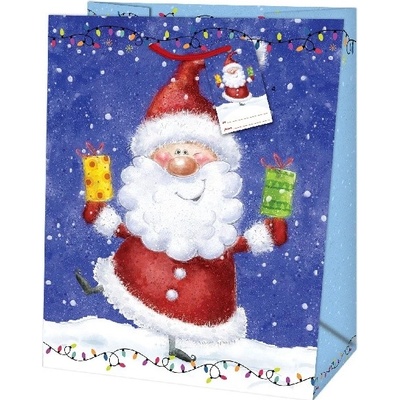 Taška dárková Maxi Veselý Santa 33 x 26,7 x 13,7 cm