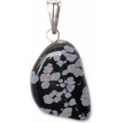 Nefertitis Obsidián vločka tamblovaný přívěsek NF23256