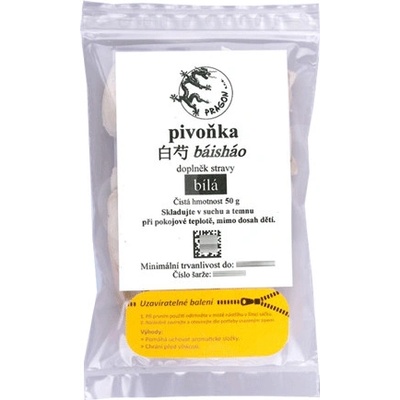 Pragon Pivoňka bílá kořen baishao Paeoniae radix alba 50 g