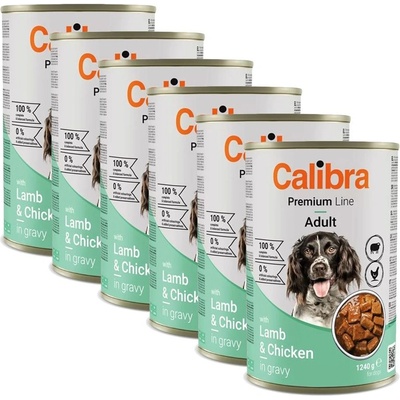 Calibra Dog Premium Adult с агне и пиле 6 x 1240 г