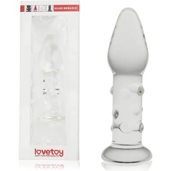 Image 1 of Стъклен анален разширител, релефен, 13, 9см. - Glass Romance Clear (LVTOY00585)