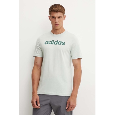 Памучна тениска adidas Essentials в зелено с принт IZ4767 (IZ4767)