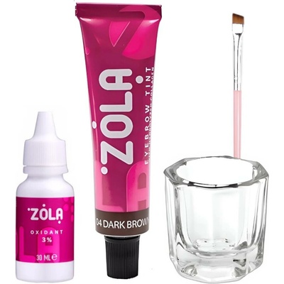 Zola barva na obočí s kolagenem 04 Dark brown tmavě hnědá 15 ml – Zboží Dáma