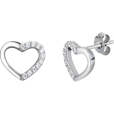 Preciosa Srdíčkové náušnice s kubickou zirkonií True Love Royal Lagoon 5437 00