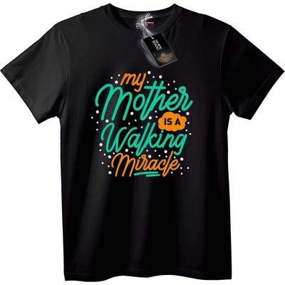 NOONEBRAND Тениска Мама е Жив Чудо - XXS, Black