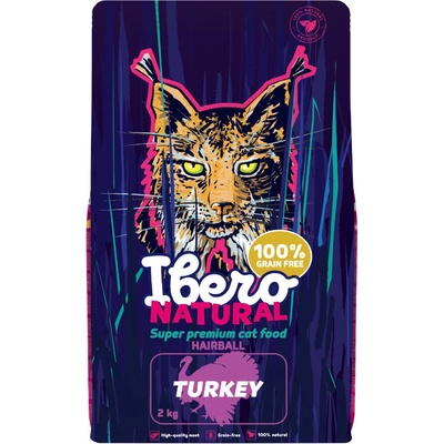 Ibero Grain Free Cat Hairball Turkey 2 kg