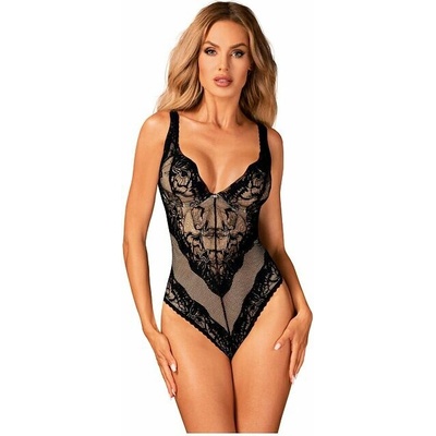 Čipkované čierne body Olvidia teddy čierne