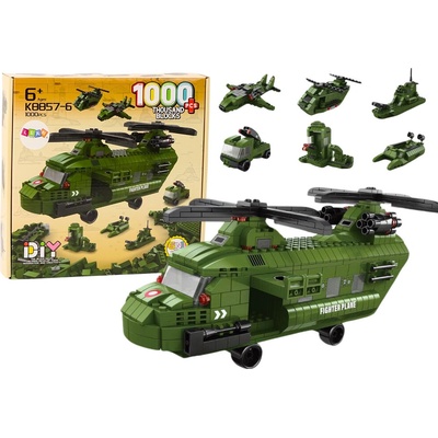 mamido Sada stavebnice vojenský vrtuľník zelený 1000 ks