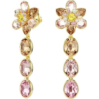 Swarovski Visiace pozlátené náušnice Kvety Idyllia 5732381
