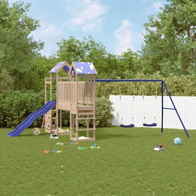 vidaXL Комбинирано детско съоръжение за игра на открито, бор масив (3279148)