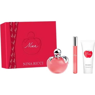 Nina Ricci Nina Подаръчен комплект, Тоалетна вода 80ml + Мляко за тяло 75ml + roll-on Тоалетна вода 10ml, Жени