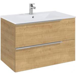 Roca Долен шкаф Elegant plus с 2 чекмеджета и умивалник 800 mm, светъл дъб (A852019464)