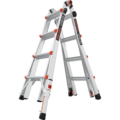 Little Giant Ladder Телескопична алуминиева стълба Little Giant Leveler M17, 4x4 стъпала (16517EN-801)