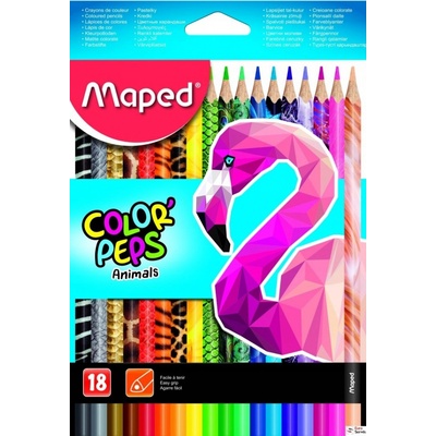 Maped Color´Peps Animals trojhranné farbičky 18 ks v kartónovom obale