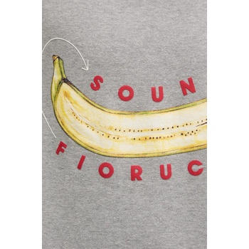 Fiorucci Памучен суичър Fiorucci Banana Sound Print Relaxed Fit Hoodie в сиво с качулка с принт U02SPSHO092CJ05GY01 (U02SPSHO092CJ05GY01)