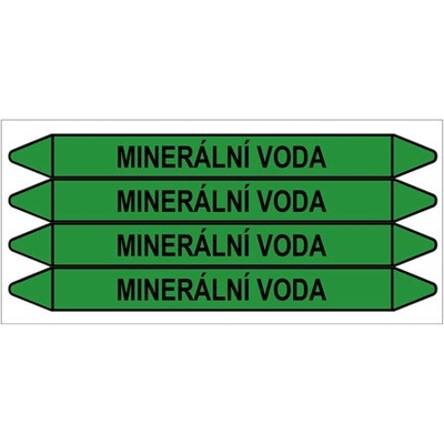 Značení potrubí, minerální voda,4 ks, 250 × 26 mm PZ 009249
