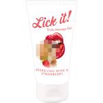 Lick-it Lick it! - ядлив лубрикант и масажен гел 2в1 - шампанско и ягода - 50 мл - lovesexshop