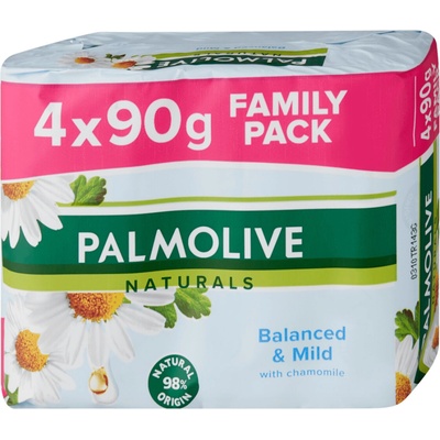 Palmolive Naturals Balanced & Mild toaletní mýdlo Chamomile & Vitamín E 4 x 90 g – Zboží Dáma