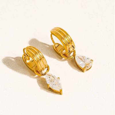 Flânerie by MAIQ Náušnice SAFFRON 18K GOLD PLATED