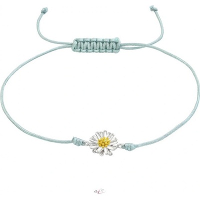 All4Silver náramek na šňůrce sedmikráska stříbro S4513