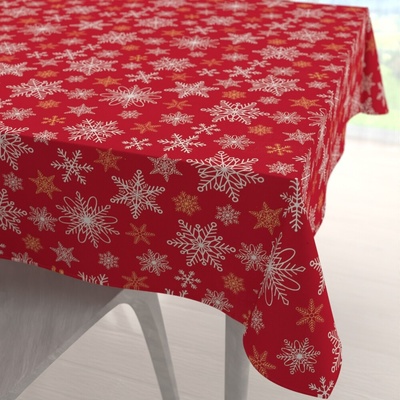 Biante bavlna čtvercový ubrus Sandra SA-702 Vánoční vločky na červeném 70x70 cm