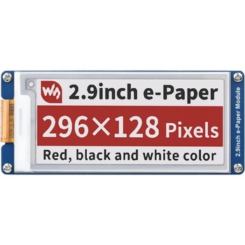 2,9palcový E-Paper E-Ink zobrazovací modul (B) – 296×128, Červená / Černá / Bílá, SPI