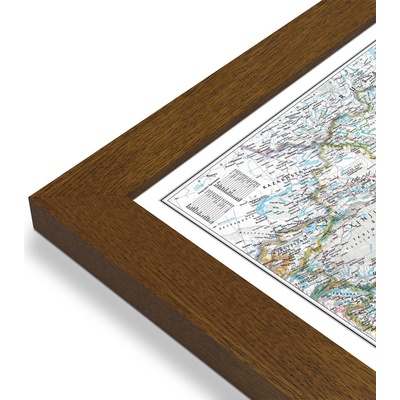 National Geographic Čína - nástěnná mapa Classic 77 x 61 cm Varianta: mapa v dřevěném rámu, Provedení: Pegi tmavý ořech