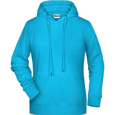 James&Nicholson dámska mikina s kapucňou JN8023 Turquoise