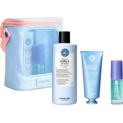Maria Nila Beauty Bag SS25 Curls - Šampon 350 ml + bezoplachový krém 100 ml + arganový olej 30 ml Dárková sada