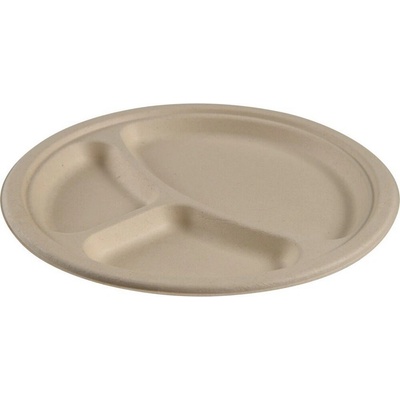 COpack - Talíř dělený na 3 porce BIO cukrová třtina O 26 cm (50 ks)