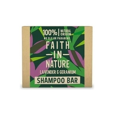 Faith In Nature Lavender & Geranium organický tuhý šampón 85 g